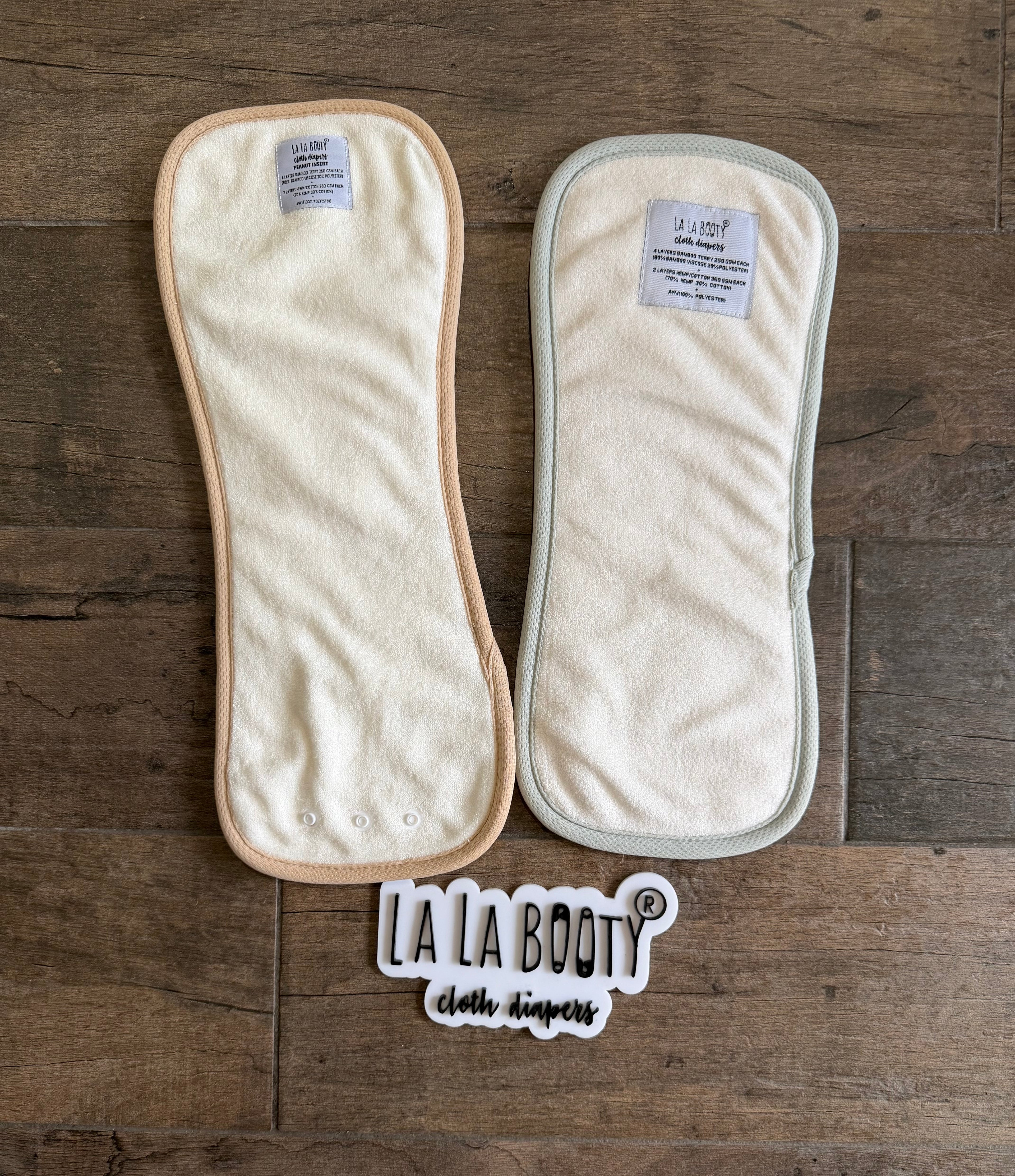 Peanut Inserts - 6 Layers Bamboo Terry & Hemp Cotton