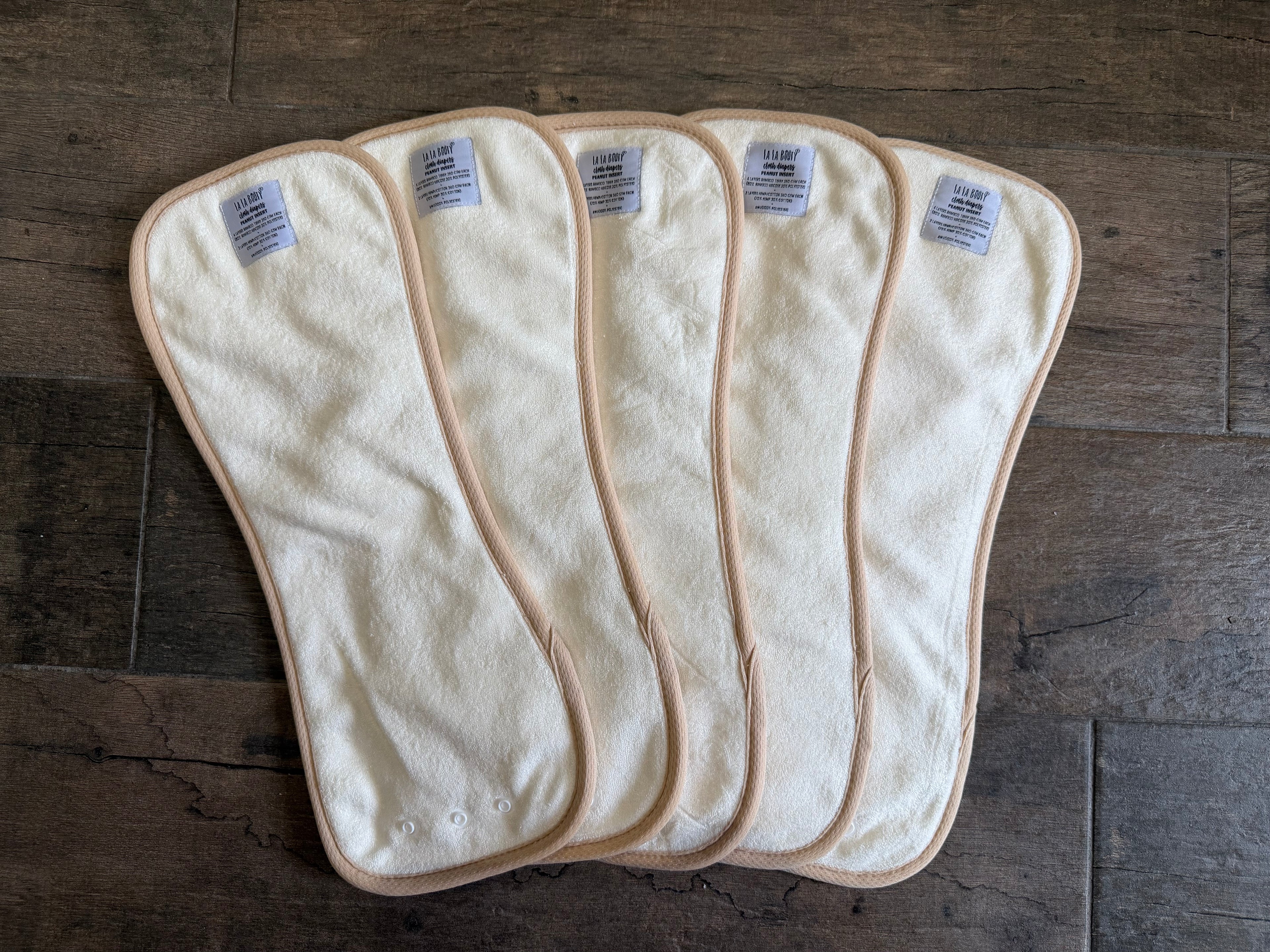Peanut Inserts - 6 Layers Bamboo Terry & Hemp Cotton