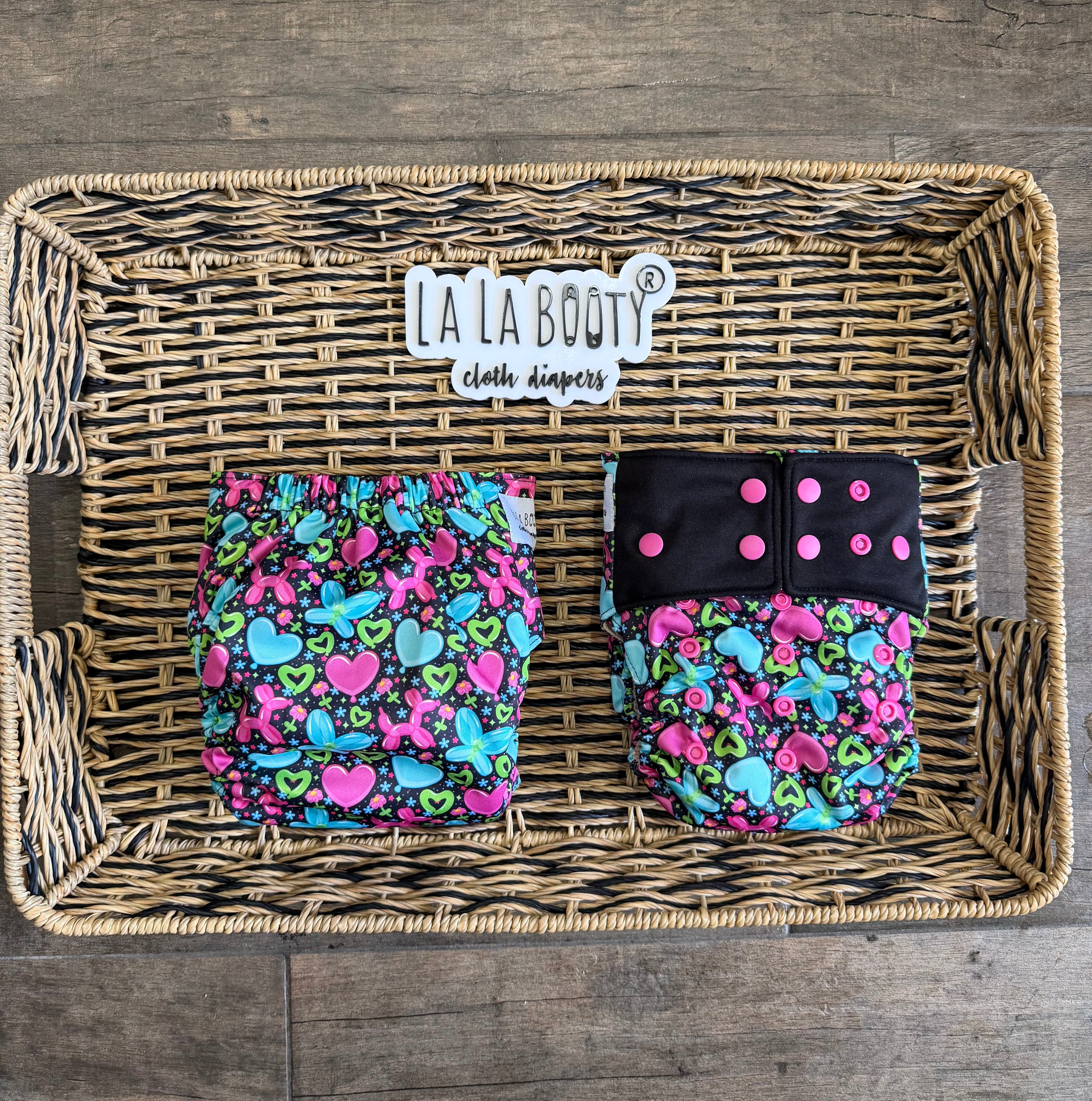 Poppy Print Pocket Diaper Middlest and Maximest Flex Sizing