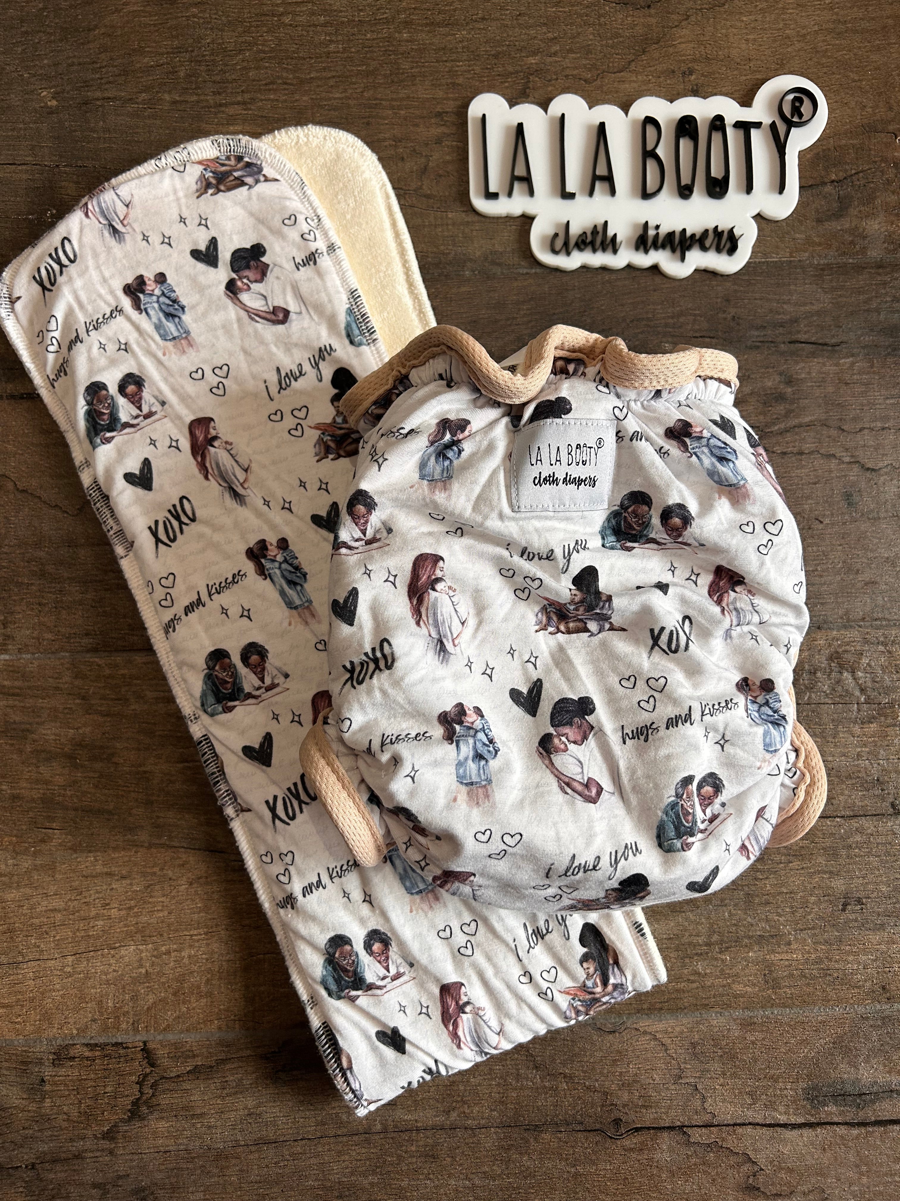 Mama's Love Print Fluffluxe Middlest Fitted Diaper (9-40lbs)
