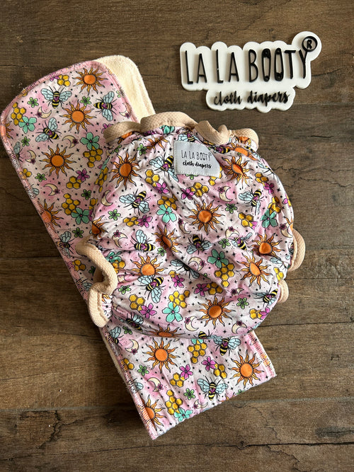 Astral Nectar Print Fluffluxe Middlest Fitted Diaper (9-40lbs)