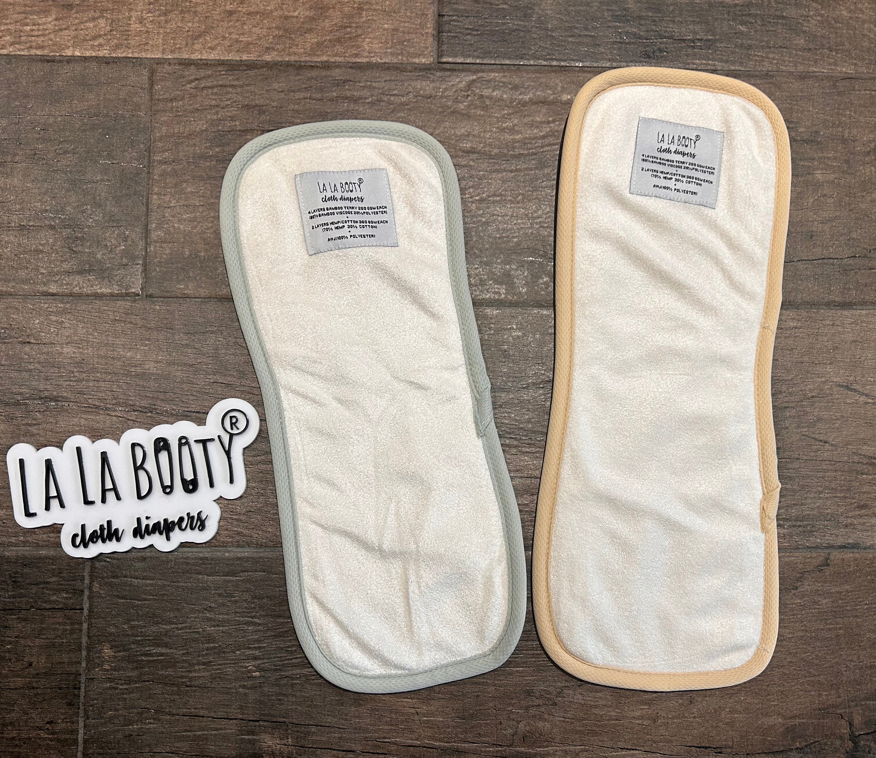Peanut Inserts - 6 Layers Bamboo Terry & Hemp Cotton