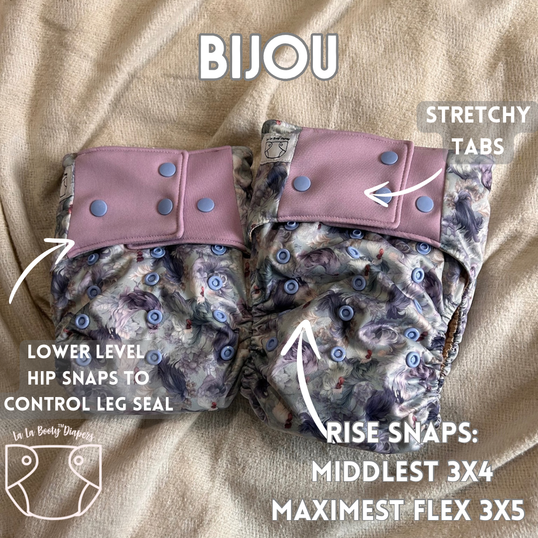 Bijou Print Pocket Diaper Middlest and Maximest Flex Sizing