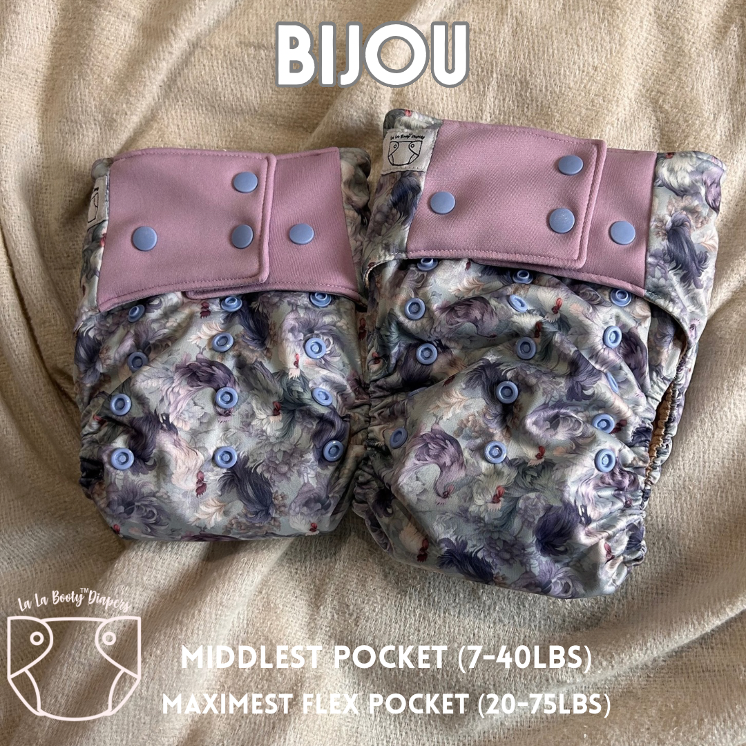 Bijou Print Pocket Diaper Middlest and Maximest Flex Sizing