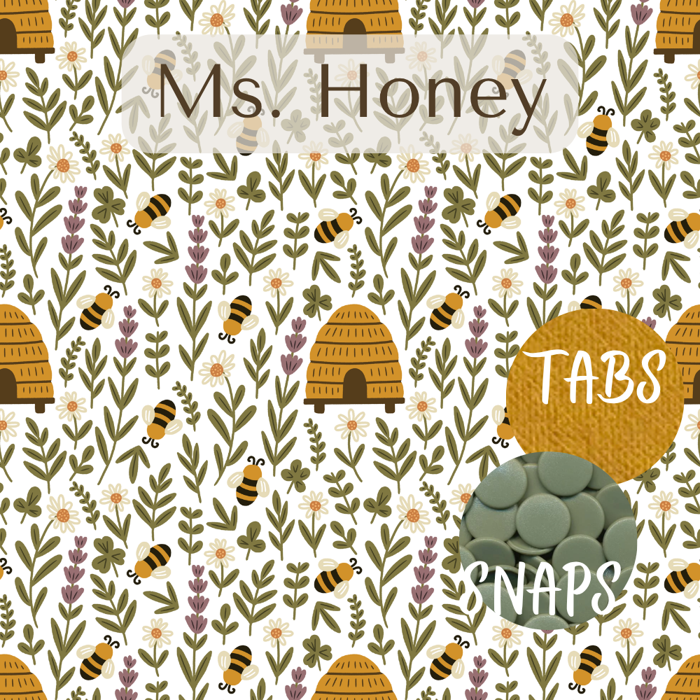Ms. Honey Print Pocket Diaper Middlest and Maximest Flex Sizing