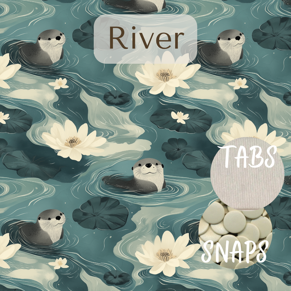 River Print Pocket Diaper Middlest and Maximest Flex Sizing