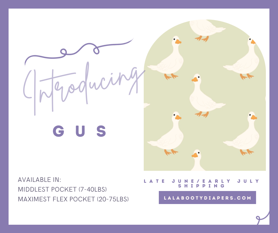 Gus Print Pocket Diaper Middlest and Maximest Flex Sizing