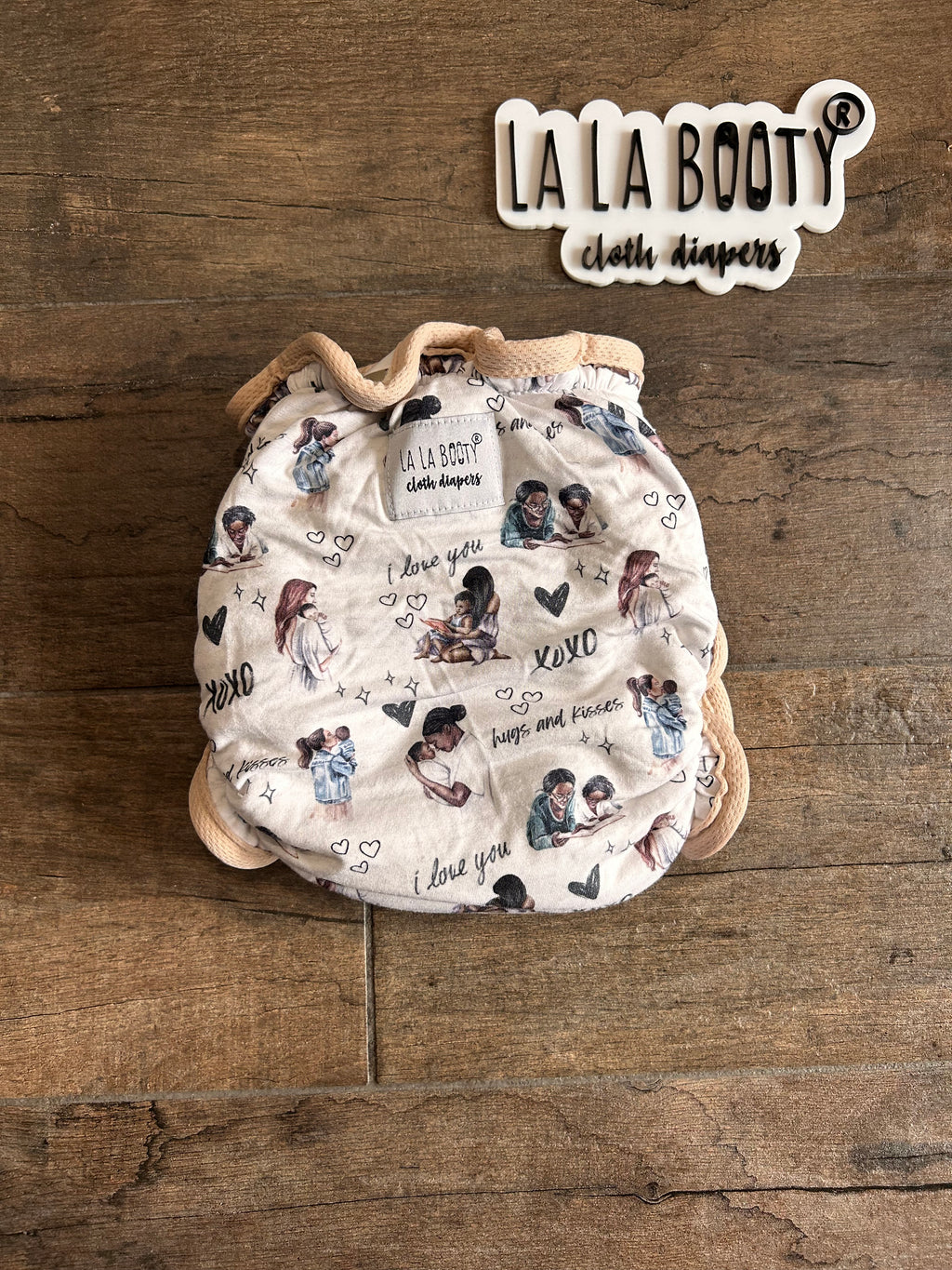 Mama's Love Print Fluffluxe Middlest Fitted Diaper (9-40lbs)