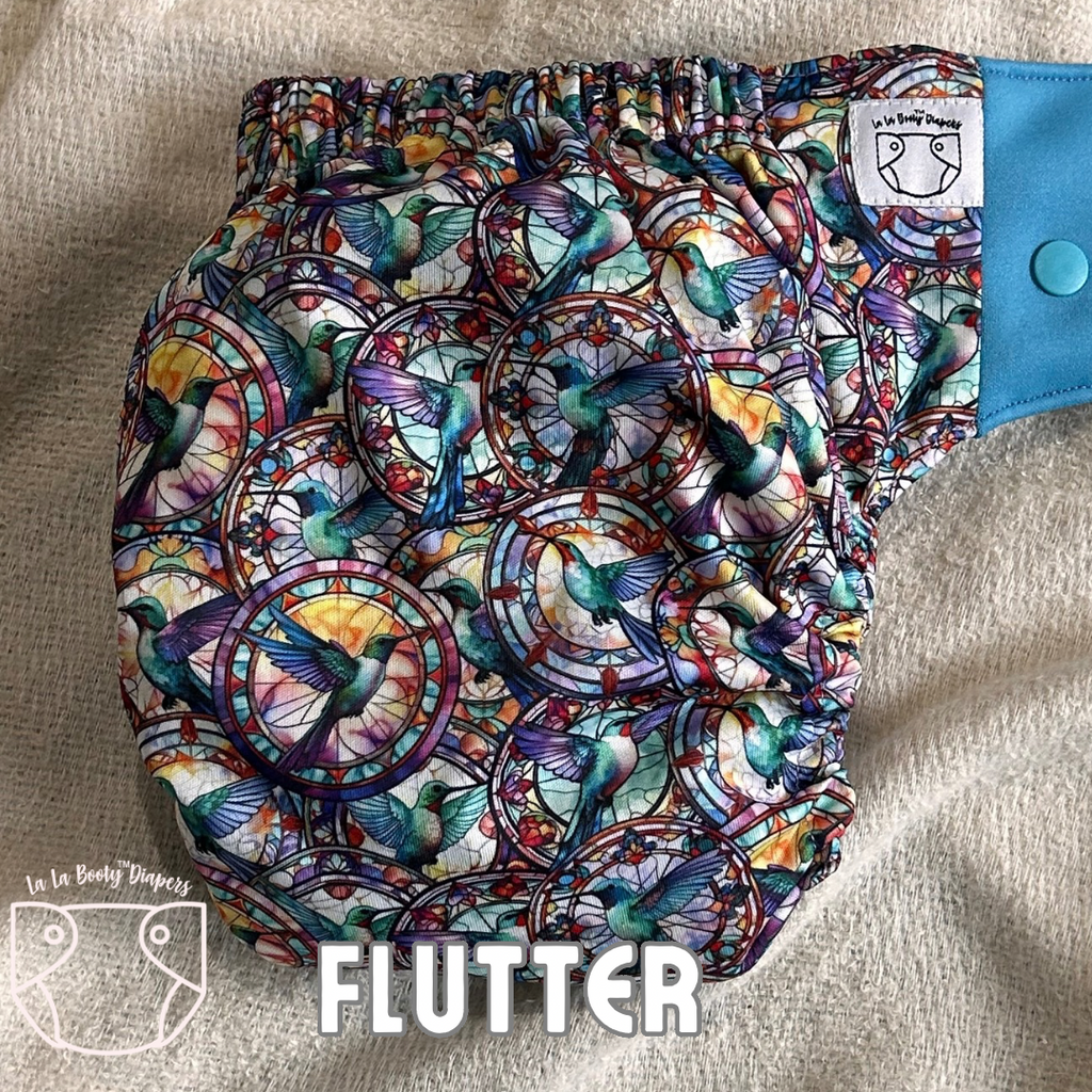Flutter Print Pocket Diaper Middlest and Maximest Flex Sizing