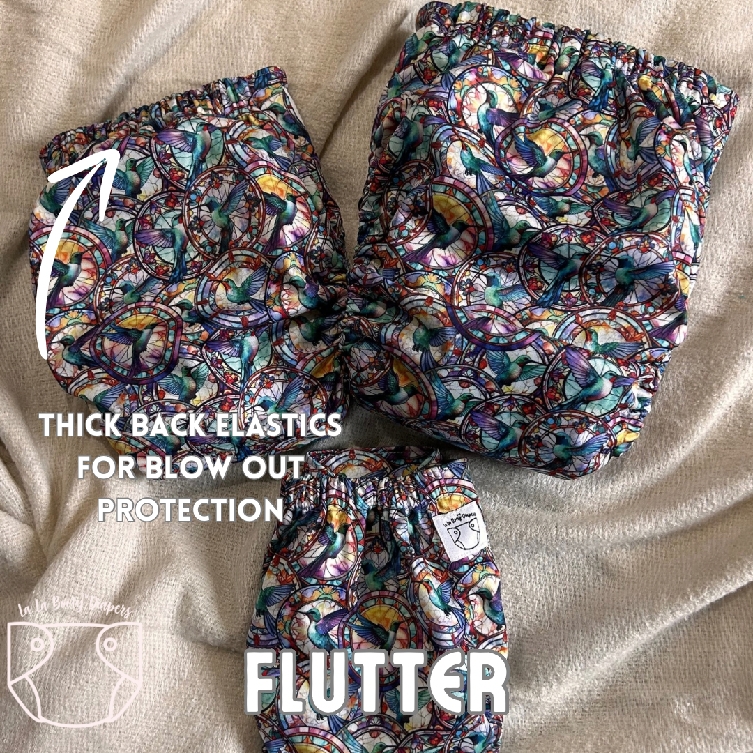 Flutter Print Pocket Diaper Middlest and Maximest Flex Sizing