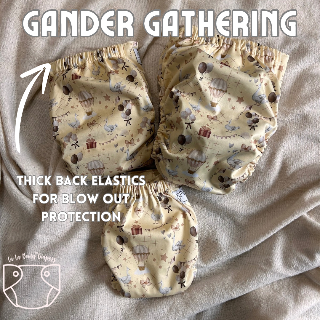 Gander Print Pocket Diaper Middlest and Maximest Flex Sizing