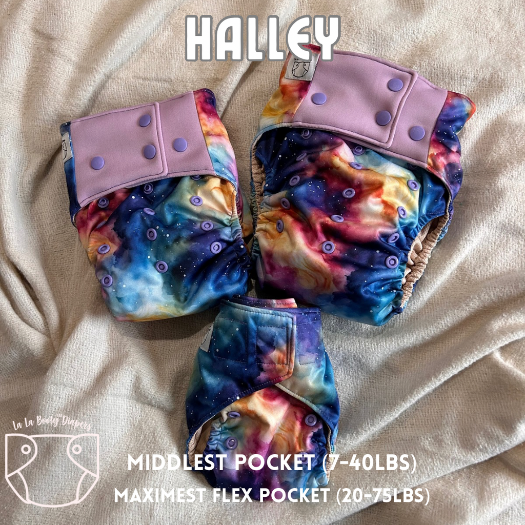 Halley Print Pocket Diaper Middlest and Maximest Flex Sizing