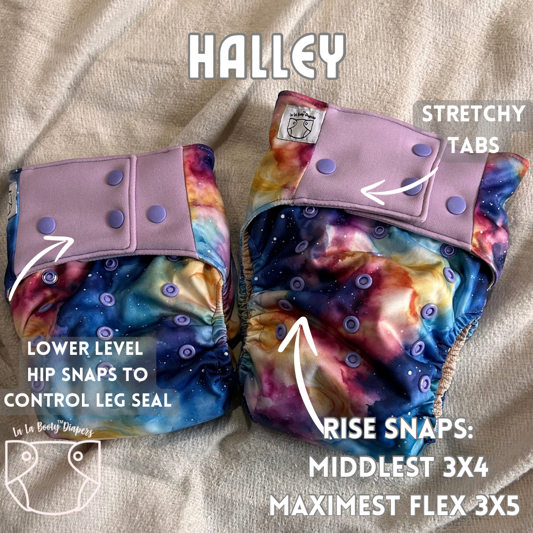 Halley Print Pocket Diaper Middlest and Maximest Flex Sizing