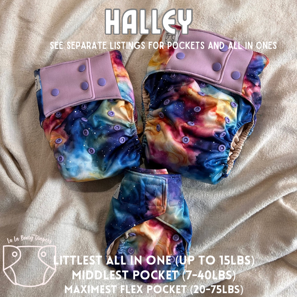 Halley Print Pocket Diaper Middlest and Maximest Flex Sizing