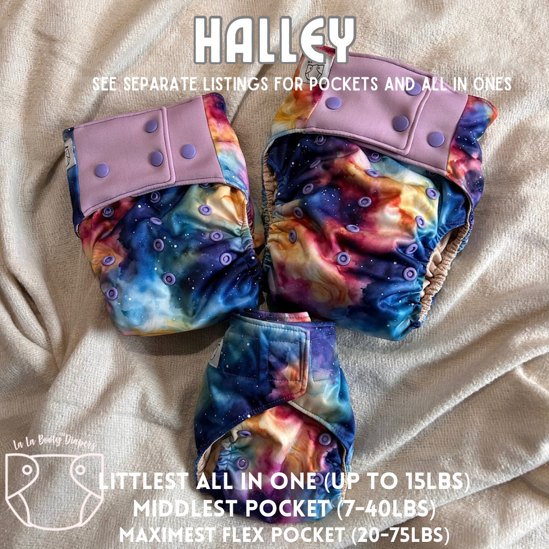 Halley Print Pocket Diaper Middlest and Maximest Flex Sizing