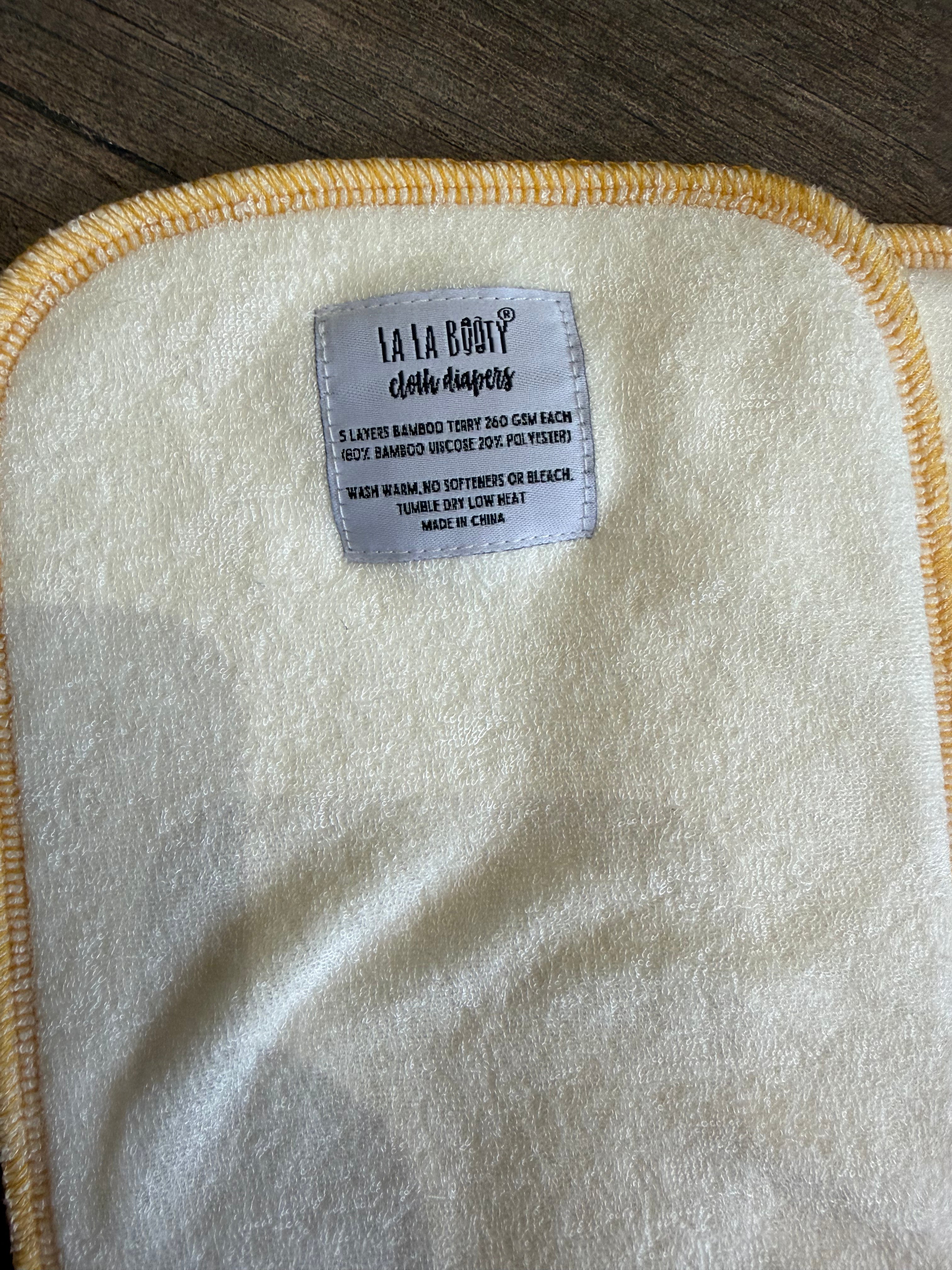 Tangerine 5 Layer Bamboo Terry Shortie Insert