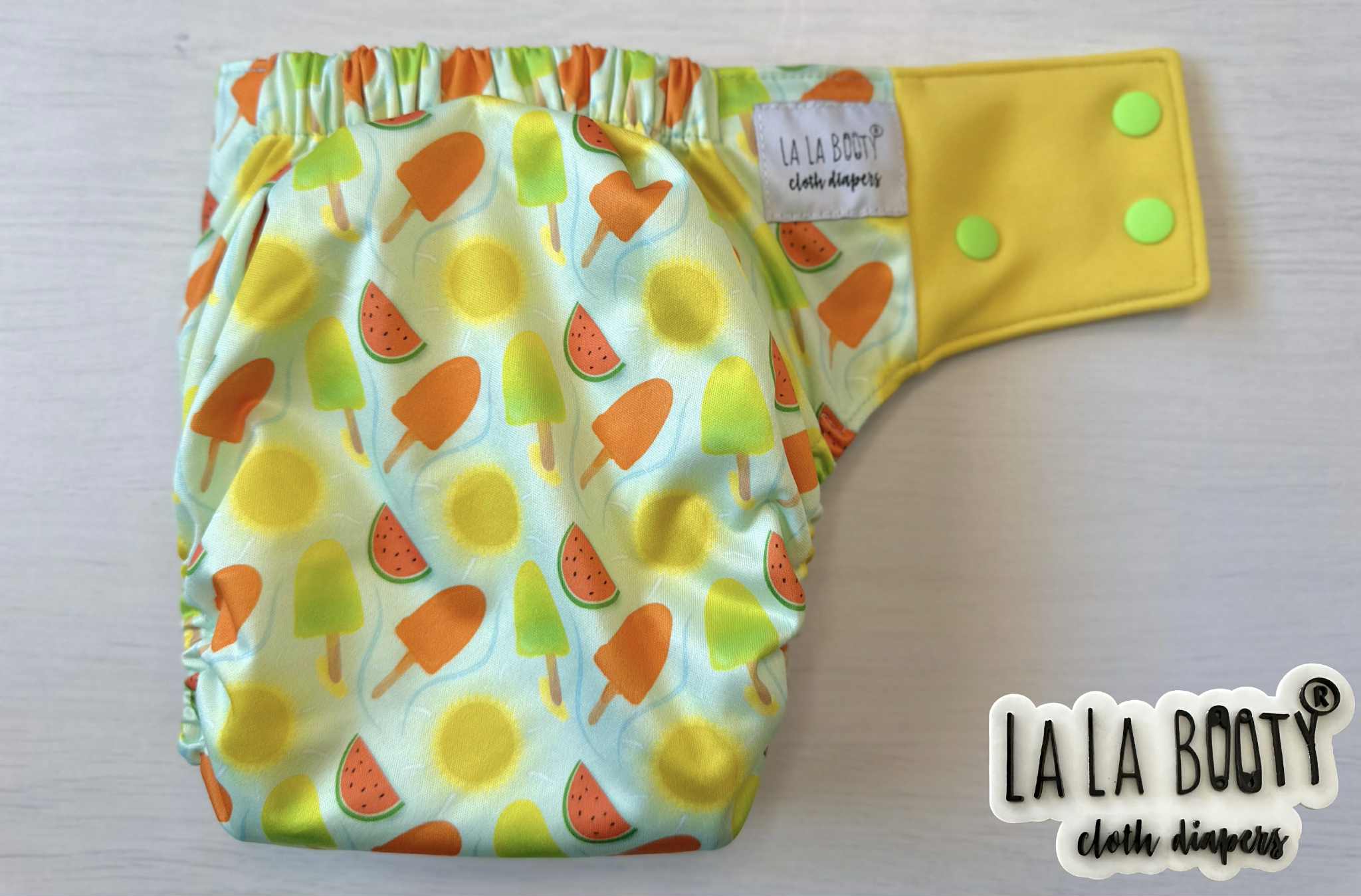 Ice Pop Print Pocket Diaper Middlest and Maximest Flex Sizing