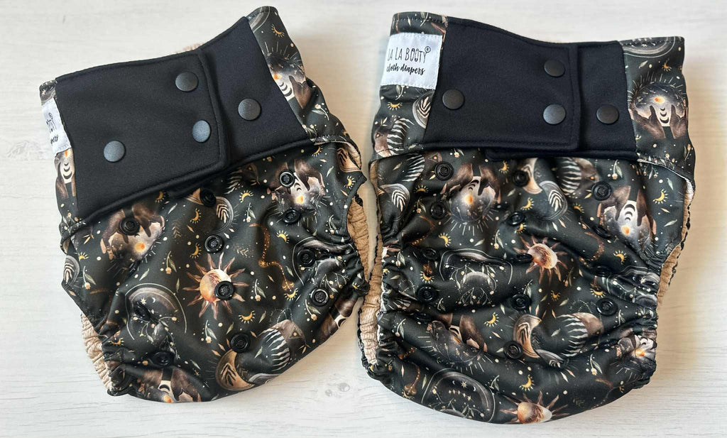 Luna Print Pocket Diaper Middlest and Maximest Flex Sizing