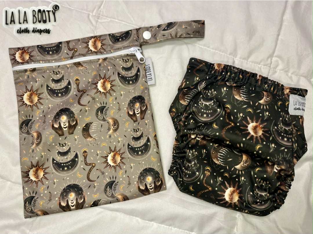 Luna Print Pocket Diaper Middlest and Maximest Flex Sizing
