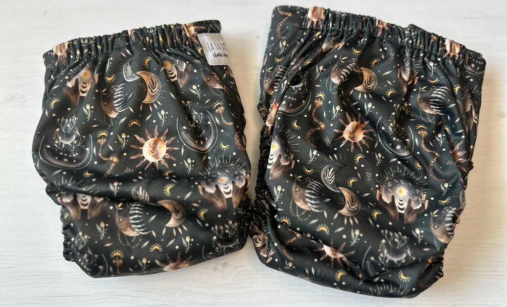 Luna Print Pocket Diaper Middlest and Maximest Flex Sizing