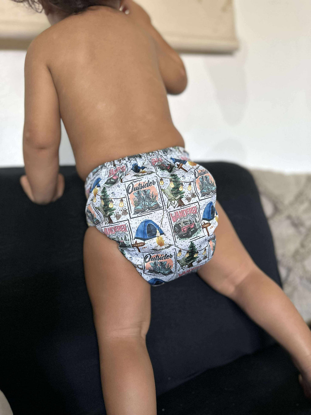 Outsider Print Pocket Diaper Middlest and Maximest Flex Sizing