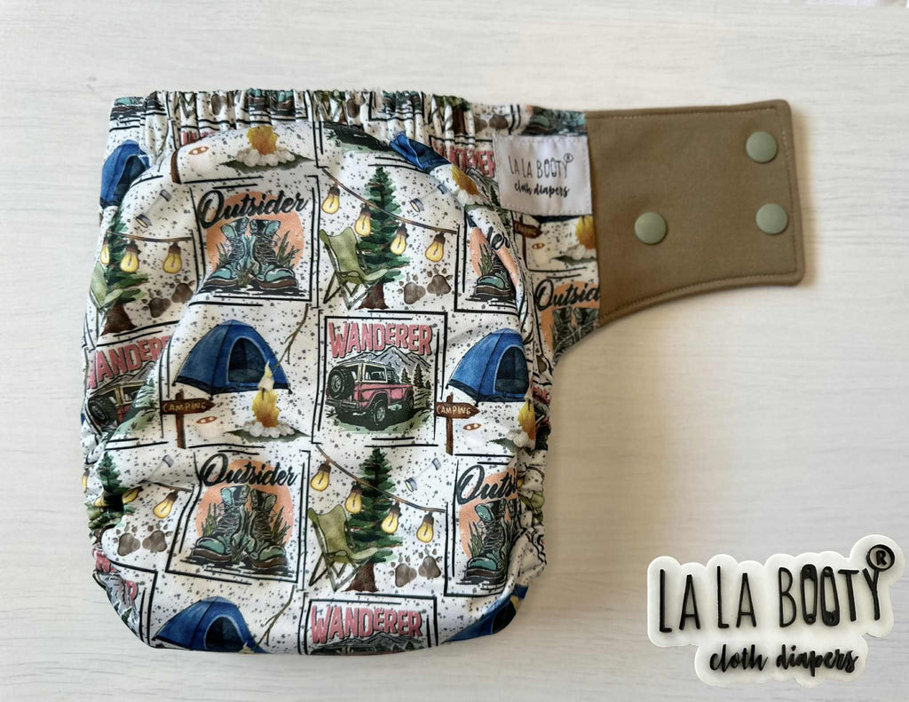 Outsider Print Pocket Diaper Middlest and Maximest Flex Sizing