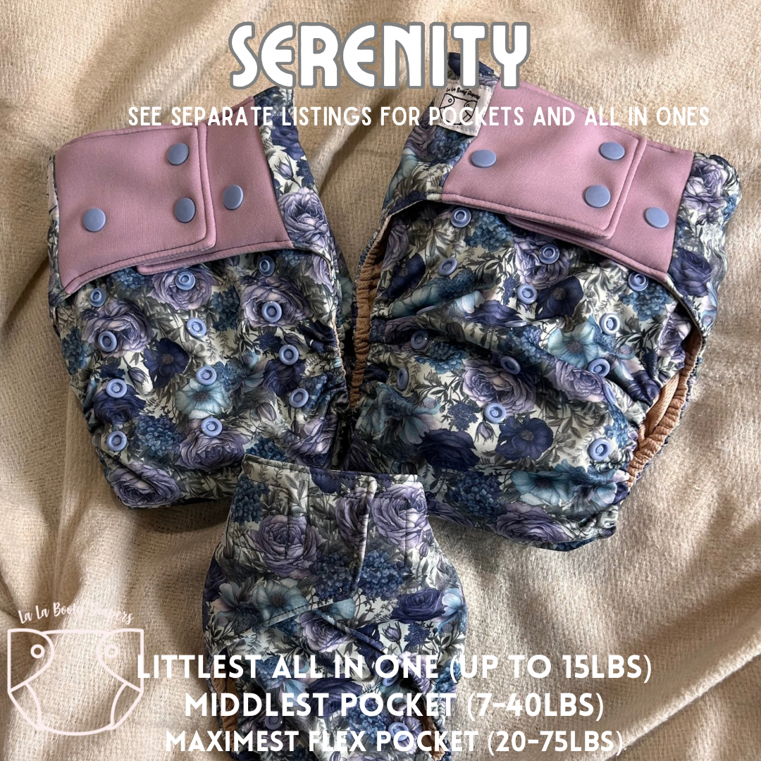 Serenity Print Pocket Diaper Middlest and Maximest Flex Sizing