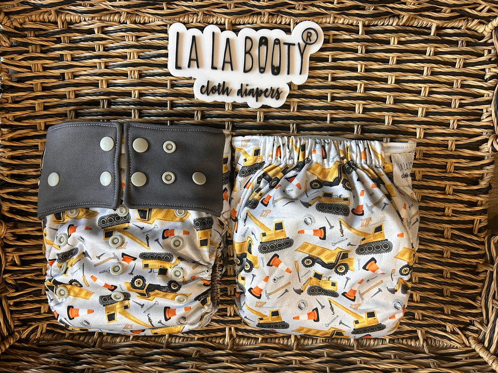 Tucker Print Pocket Diaper Middlest and Maximest Flex Sizing